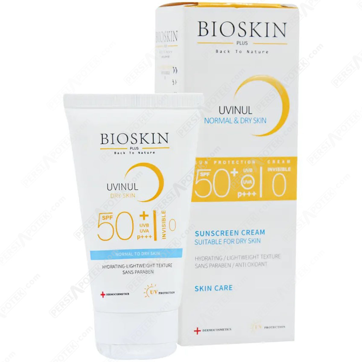 بایو اسکین کرم ضد آفتاب بی رنگ پوست خشک SPF50