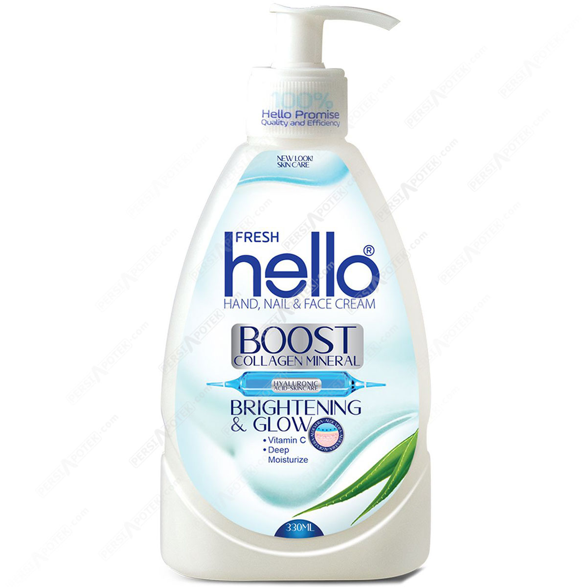 هلو فرش کرم مرطوب کننده پمپی مدل Aloe Vera مناسب انواع پوست