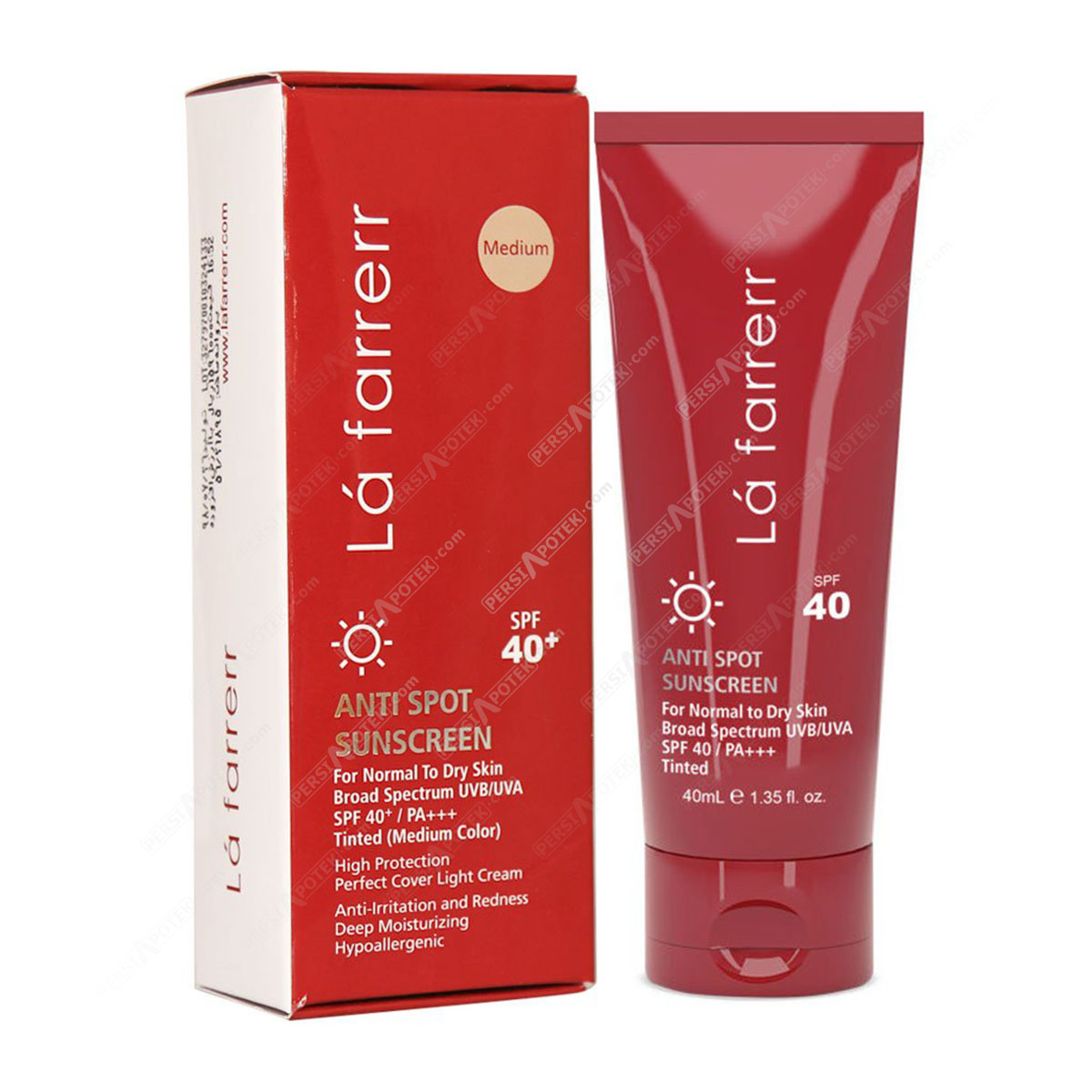 لافارر ضد آفتاب و ضدلک رنگی پوست های خشک و معمولی+SPF40